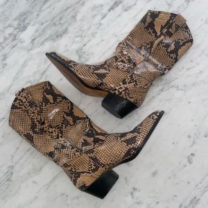 Depp Leather Snake-skin printed cowboy boots